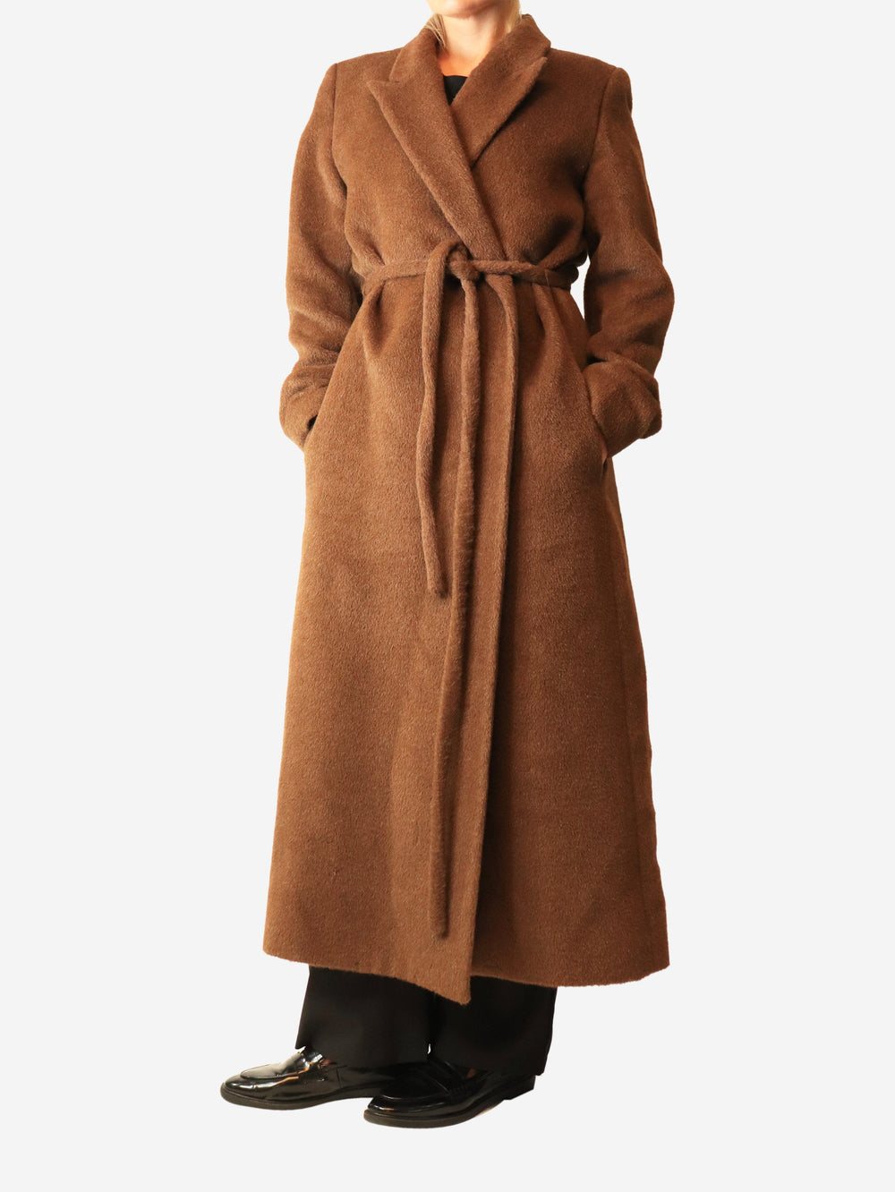 Brown alpaca wrap coat - size UK 10 Coats & Jackets Toteme 