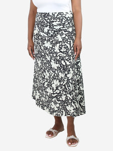 Stella McCartney Cream floral printed midi skirt - size UK 12