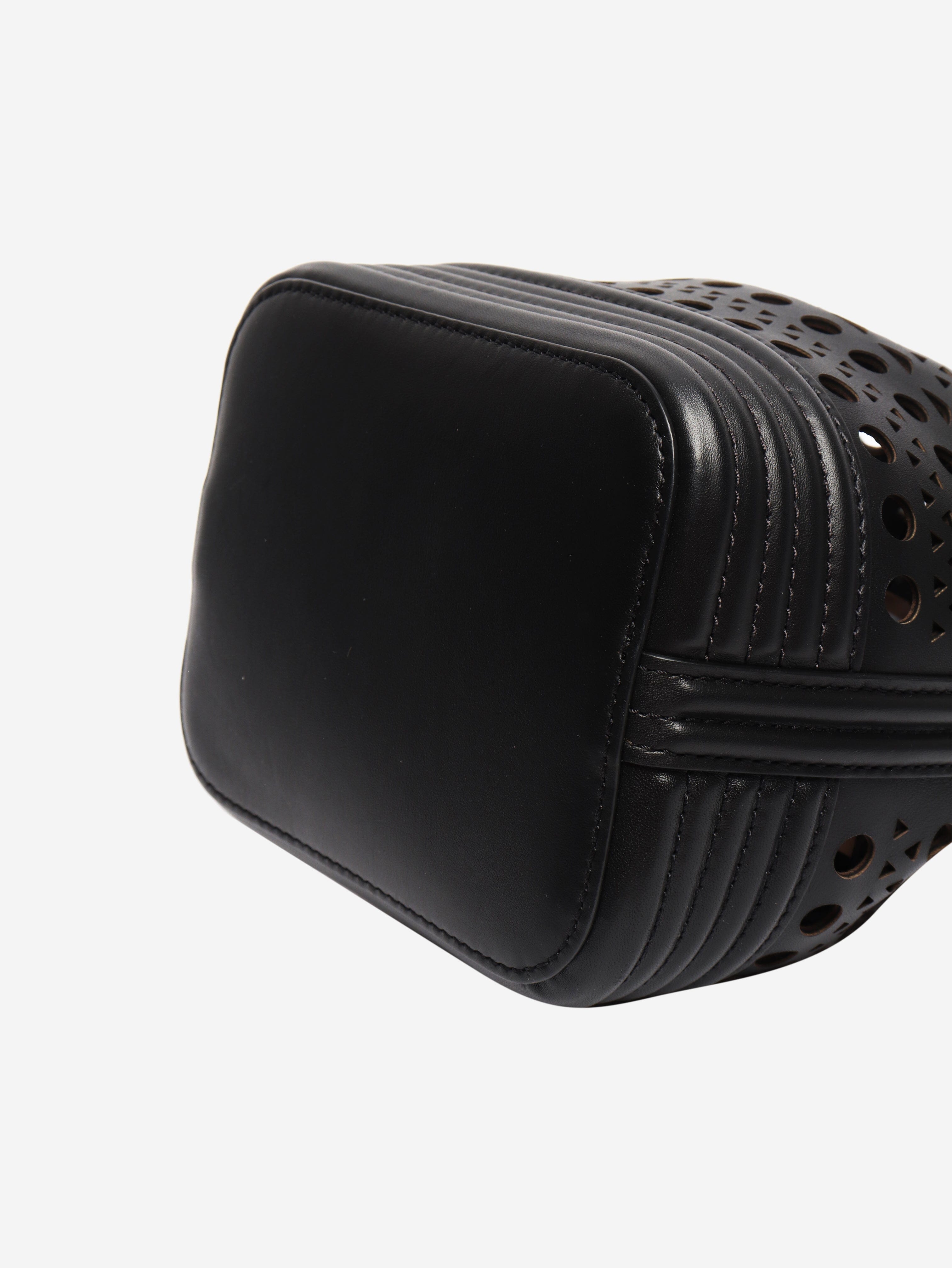 Black laser-cut bucket bag Cross-body bags Alaia 