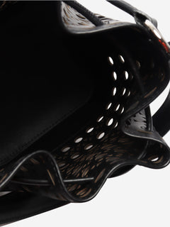 Black laser-cut bucket bag Cross-body bags Alaia 
