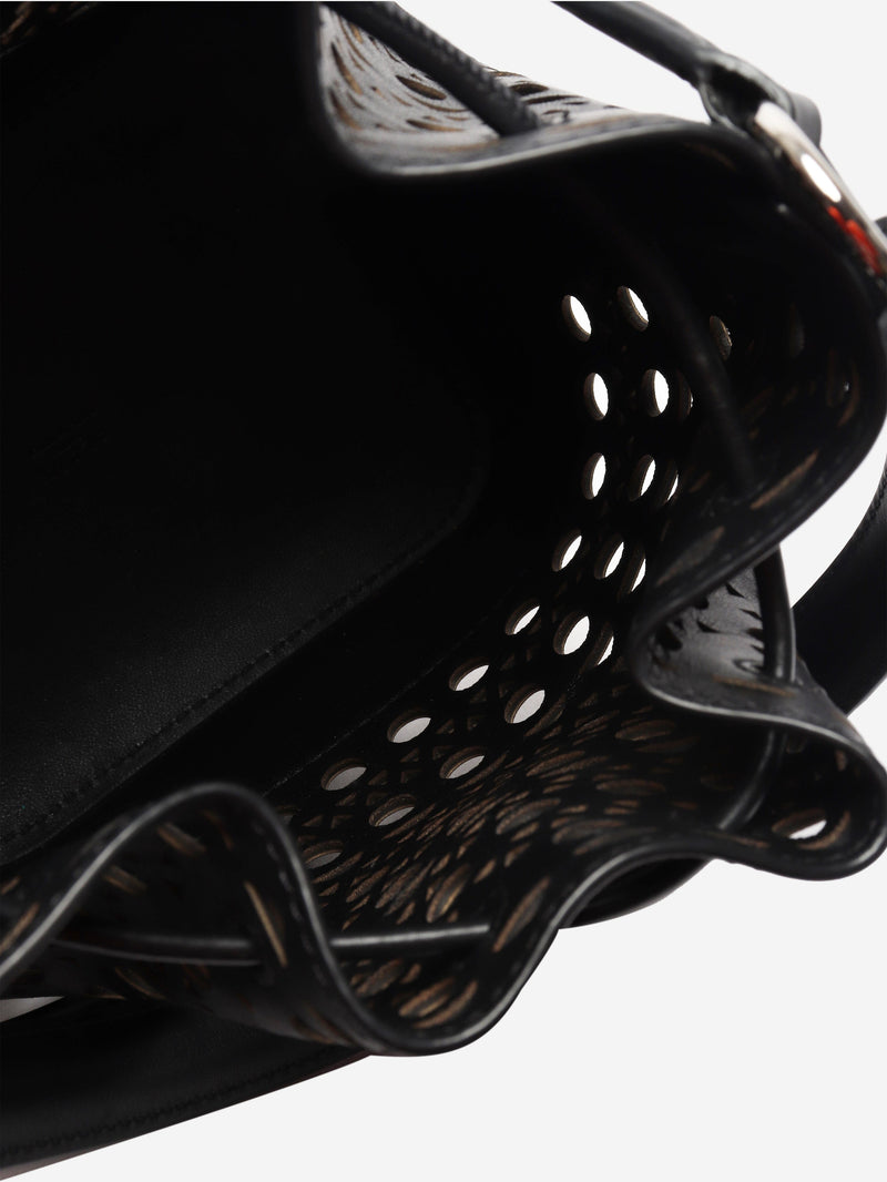 Black laser-cut bucket bag Cross-body bags Alaia 