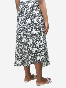 Stella McCartney Cream floral printed midi skirt - size UK 12