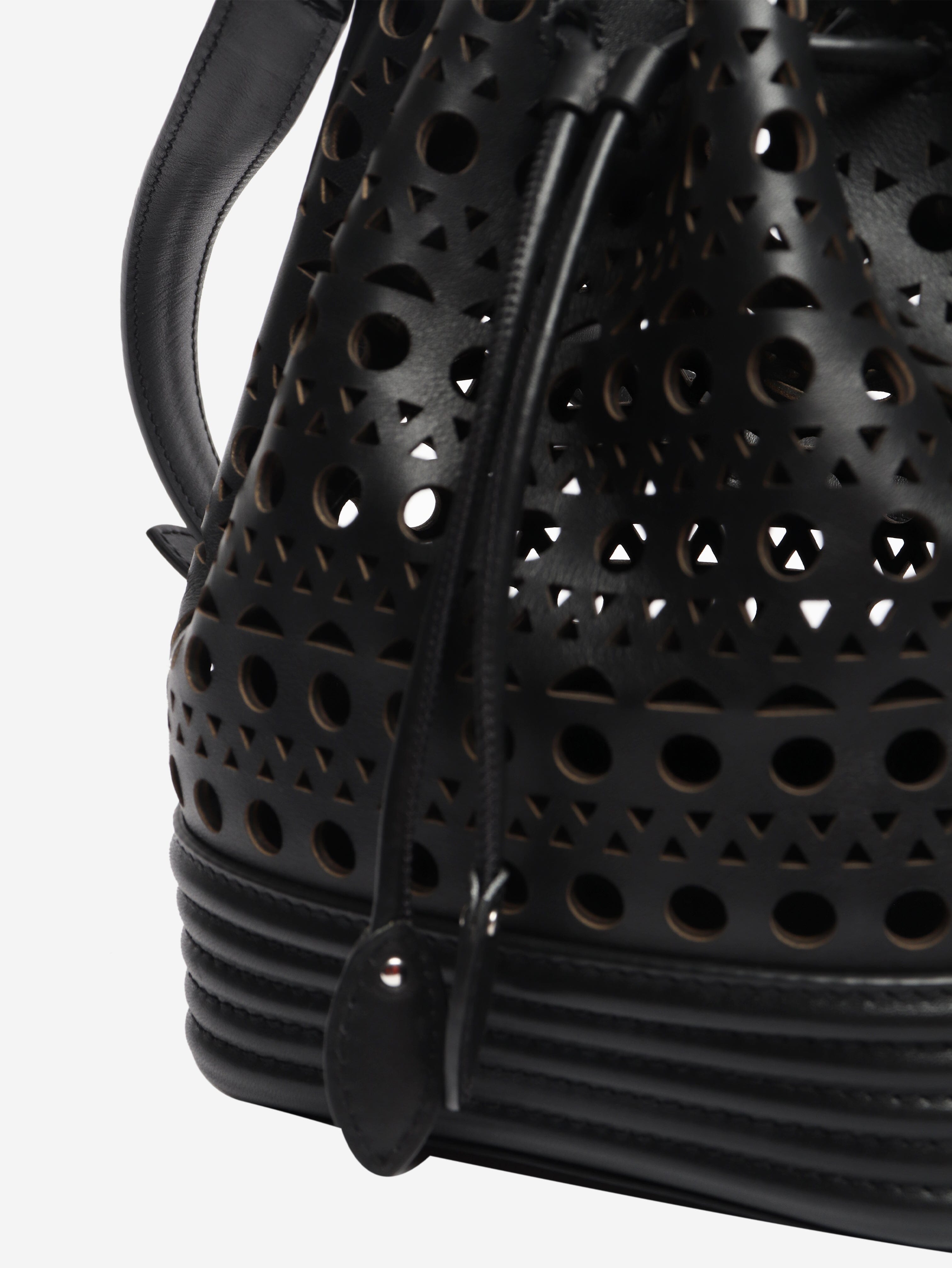 Black laser-cut bucket bag Cross-body bags Alaia 
