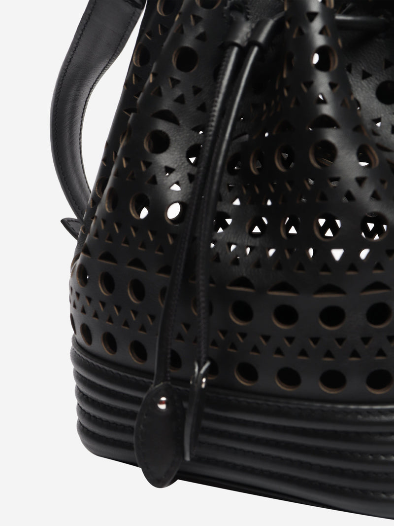 Black laser-cut bucket bag Cross-body bags Alaia 