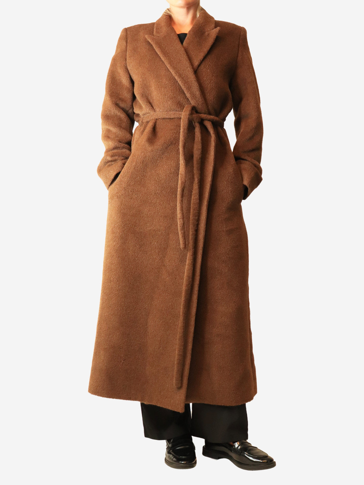 Brown alpaca wrap coat - size UK 10 Coats & Jackets Toteme 