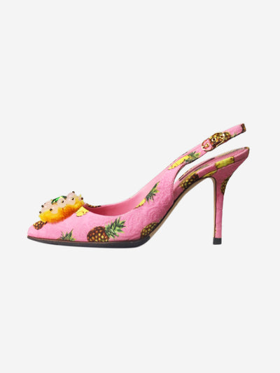 Pink pineapple slingback pumps - size EU 37.5 Heels Dolce & Gabbana 