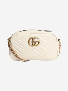 Cream GG Marmont quilted bag