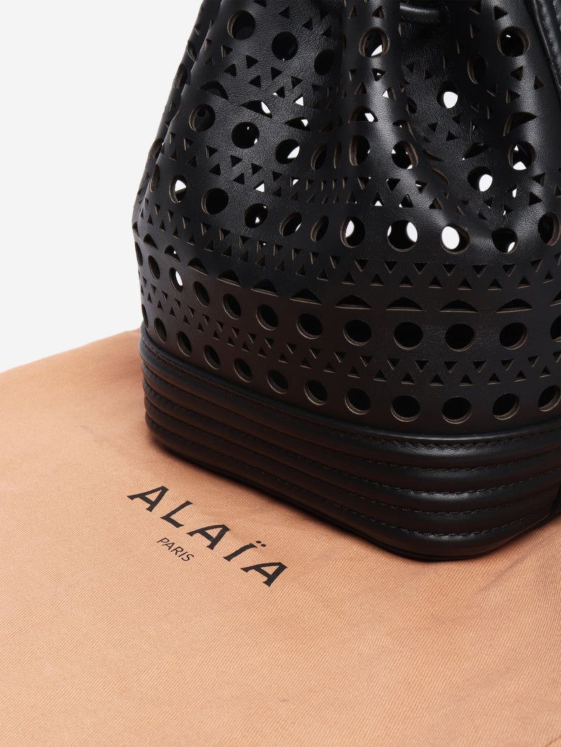 Black laser-cut bucket bag Cross-body bags Alaia 