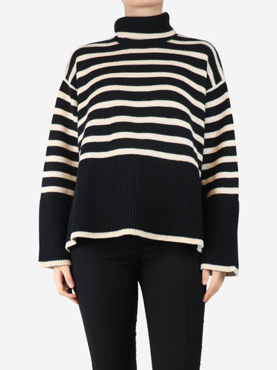 Black stripe roll neck jumper - size S Knitwear Toteme 