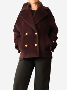 Tagliatore Aubergine Sheila double-breasted jacket - size UK 12 Coats & Jackets Tagliatore 