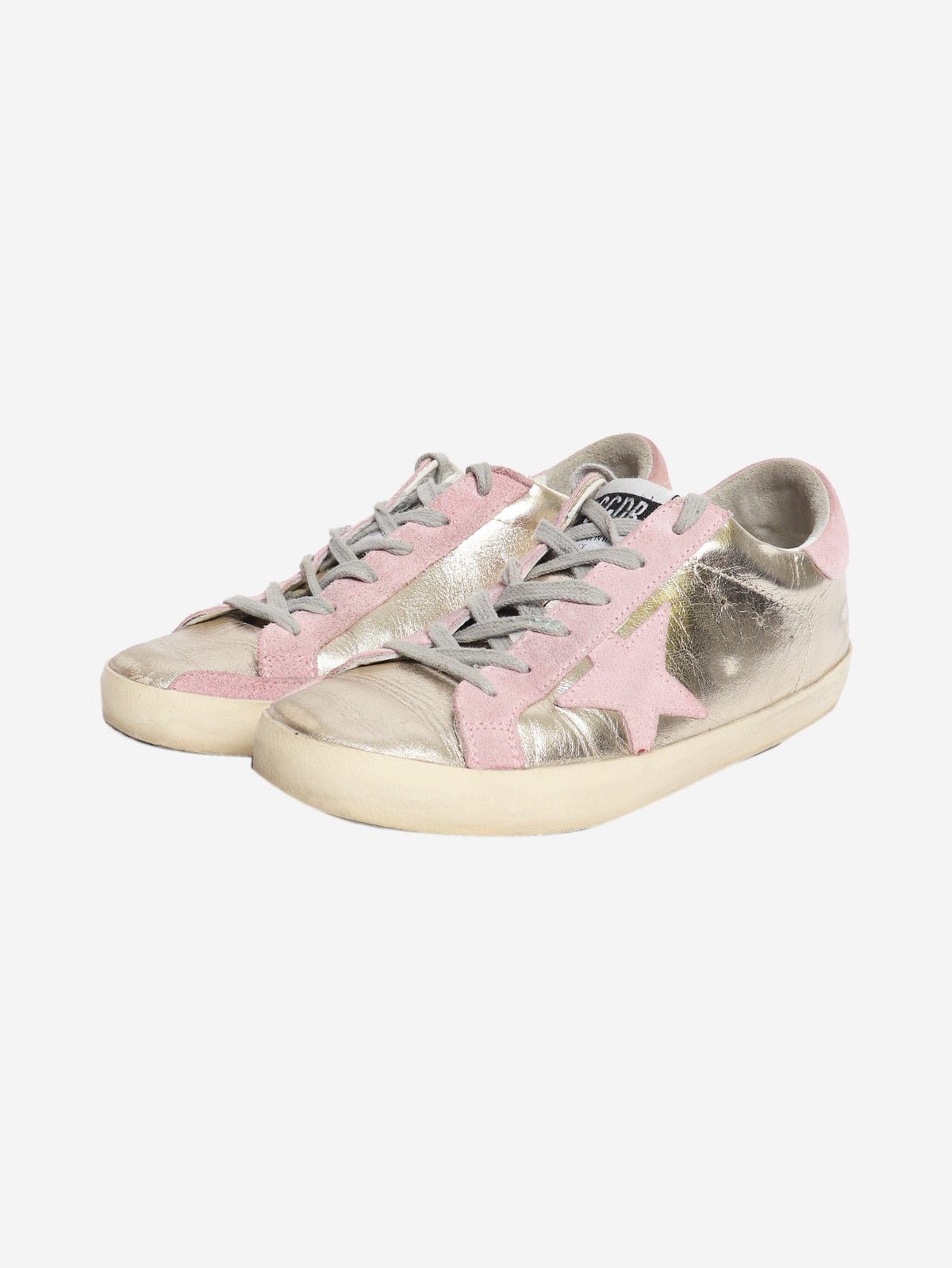 Suede silver metallic sneakers - size EU 39 (UK 6) Trainers Golden Goose 