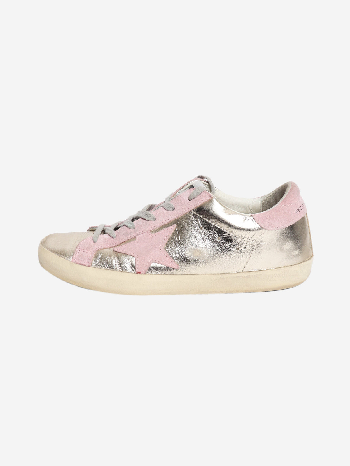Suede silver metallic sneakers - size EU 39 (UK 6) Trainers Golden Goose 