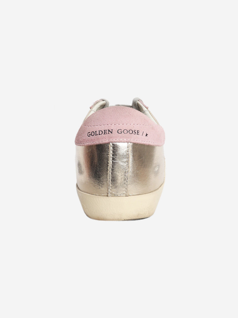 Suede silver metallic sneakers - size EU 39 (UK 6) Trainers Golden Goose 