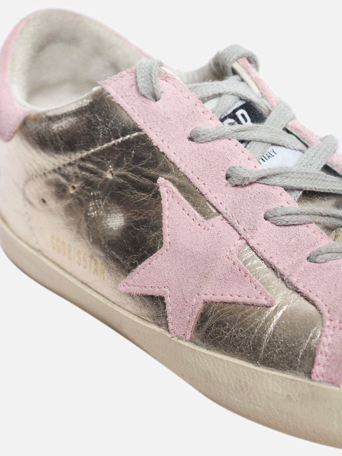 Suede silver metallic sneakers - size EU 39 (UK 6) Trainers Golden Goose 