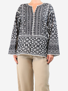 Isabel Marant Etoile Black and neutral patterned top - size M