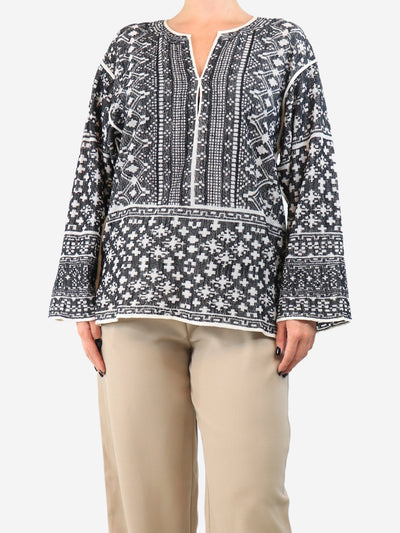 Black and neutral patterned top - size M Tops Isabel Marant Etoile 