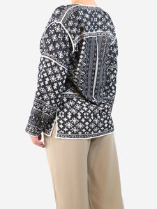Isabel Marant Etoile Black and neutral patterned top - size M