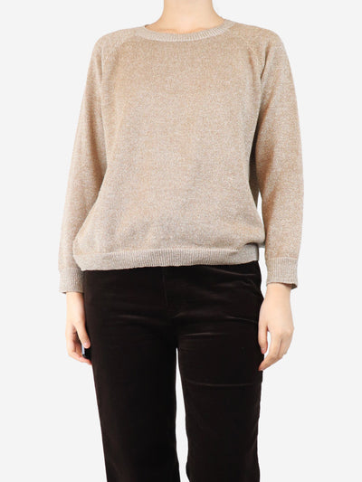 Weekend Max Mara Gold lurex jumper - size UK 10 Knitwear Weekend Max Mara 