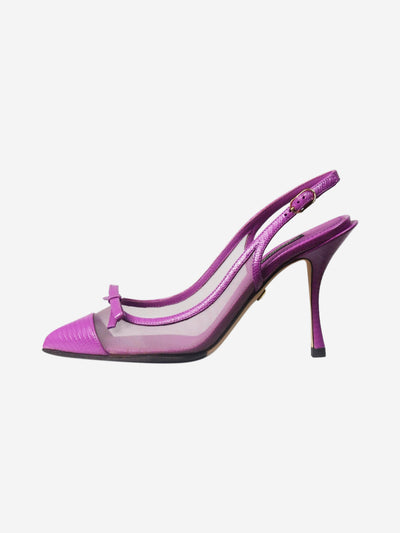 Purple leather and mesh slingback pumps - size EU 37 Heels Dolce & Gabbana 