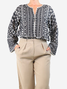 Isabel Marant Etoile Black and neutral patterned top - size M