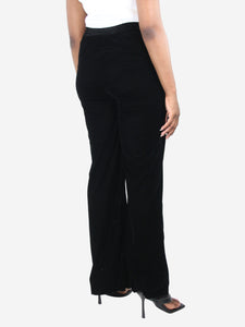 Etro Black velvet straight-leg pants- size UK 14