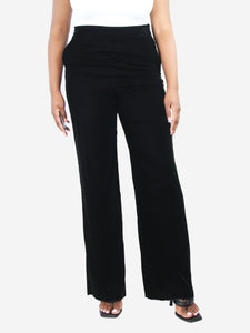 Etro Black velvet straight-leg pants- size UK 14