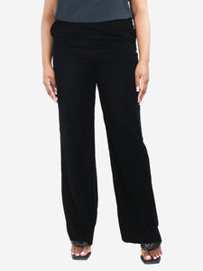 Etro Black velvet straight-leg pants- size UK 16