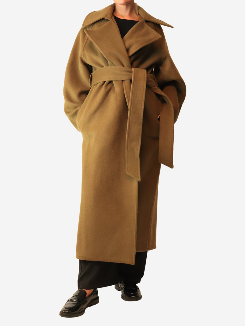 Olive green wool coat with belt - size UK 10 Coats & Jackets Camilla and Marc 