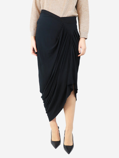 Black asymmetrical midi skirt - size UK 8 Skirts Rick Owens 