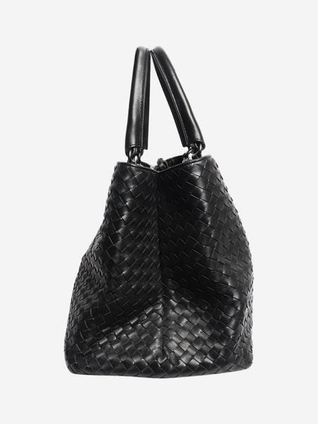 Black Intrecciato leather top handle bag alternate image