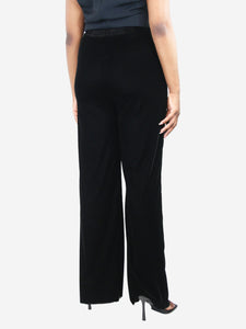 Etro Black velvet straight-leg pants- size UK 16