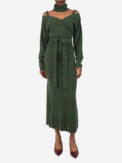 Green belted knit cashmere midi dress - size S Dresses Jonathan Simkhai 