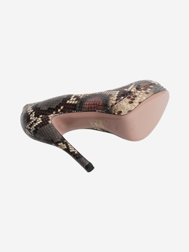 Brown reptile platform heels - size EU 38.5 (UK 5.5) Heels Gucci 