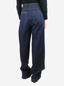 Marni Indigo high-rise wide-leg jeans - size UK 10