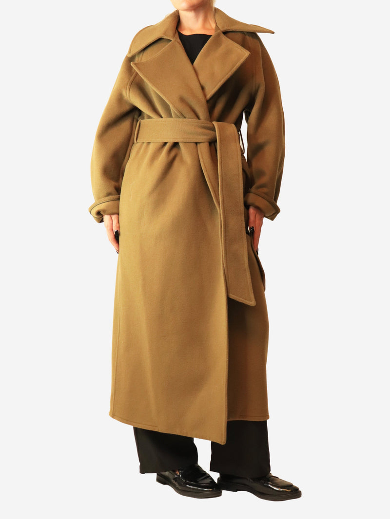 Olive green wool coat with belt - size UK 10 Coats & Jackets Camilla and Marc 
