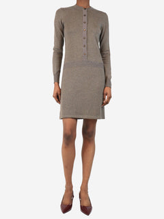 Brown sparkly knit mini dress - size UK 6 Dresses Chanel 