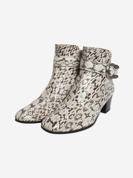 Reptile grey snake buckle detail boots - size EU 38.5 (UK 5.5) alternate image