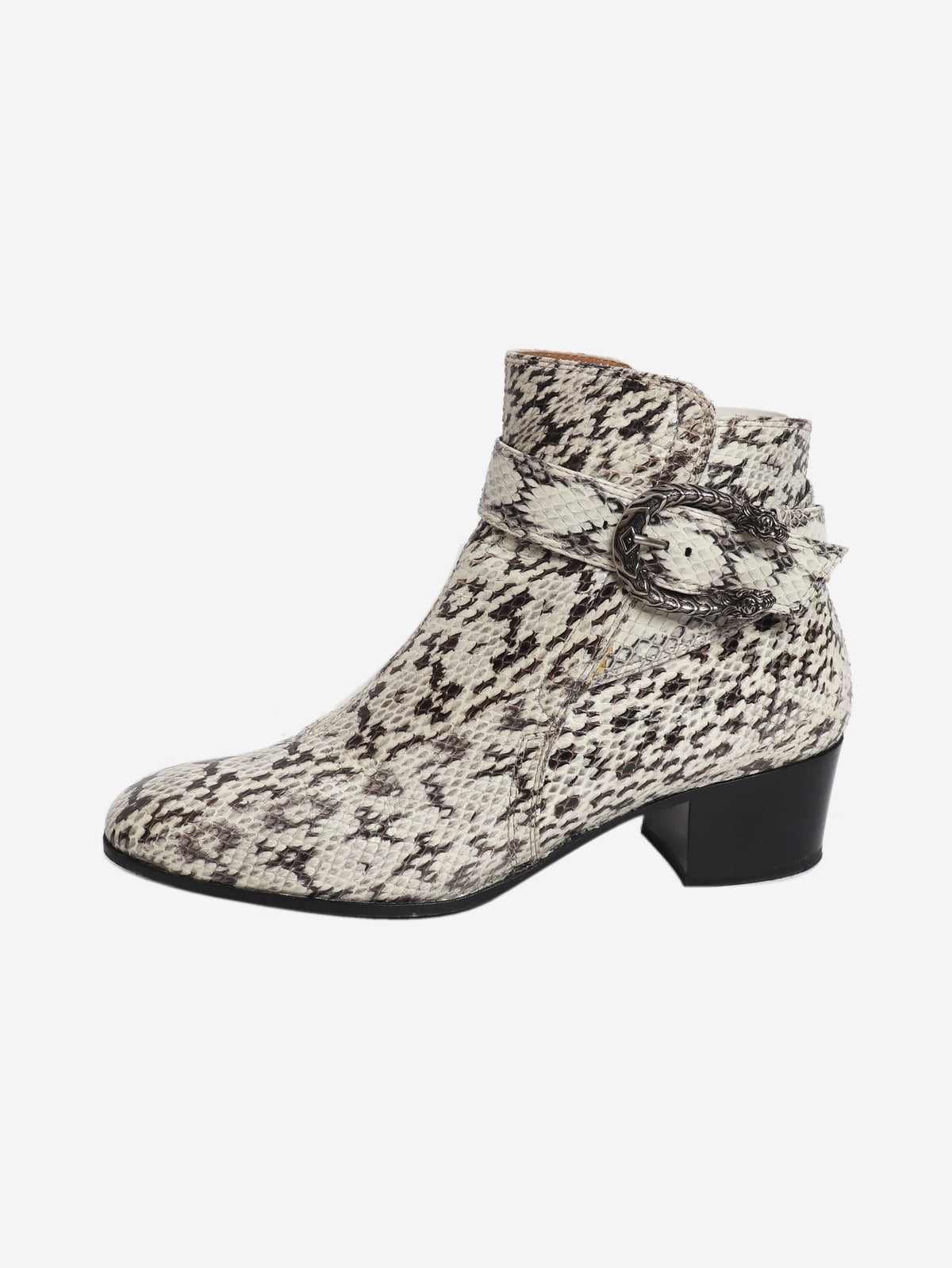 Reptile grey snake buckle detail boots - size EU 38.5 (UK 5.5) Boots Gucci 