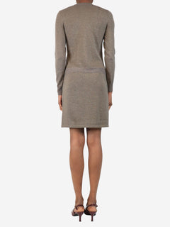 Brown sparkly knit mini dress - size UK 6 Dresses Chanel 