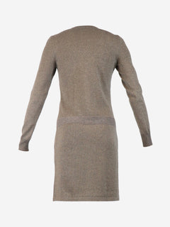 Brown sparkly knit mini dress - size UK 6 Dresses Chanel 