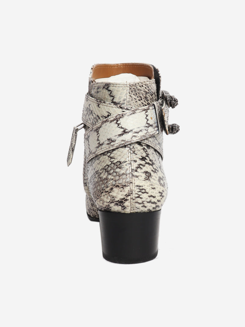 Reptile grey snake buckle detail boots - size EU 38.5 (UK 5.5) Boots Gucci 