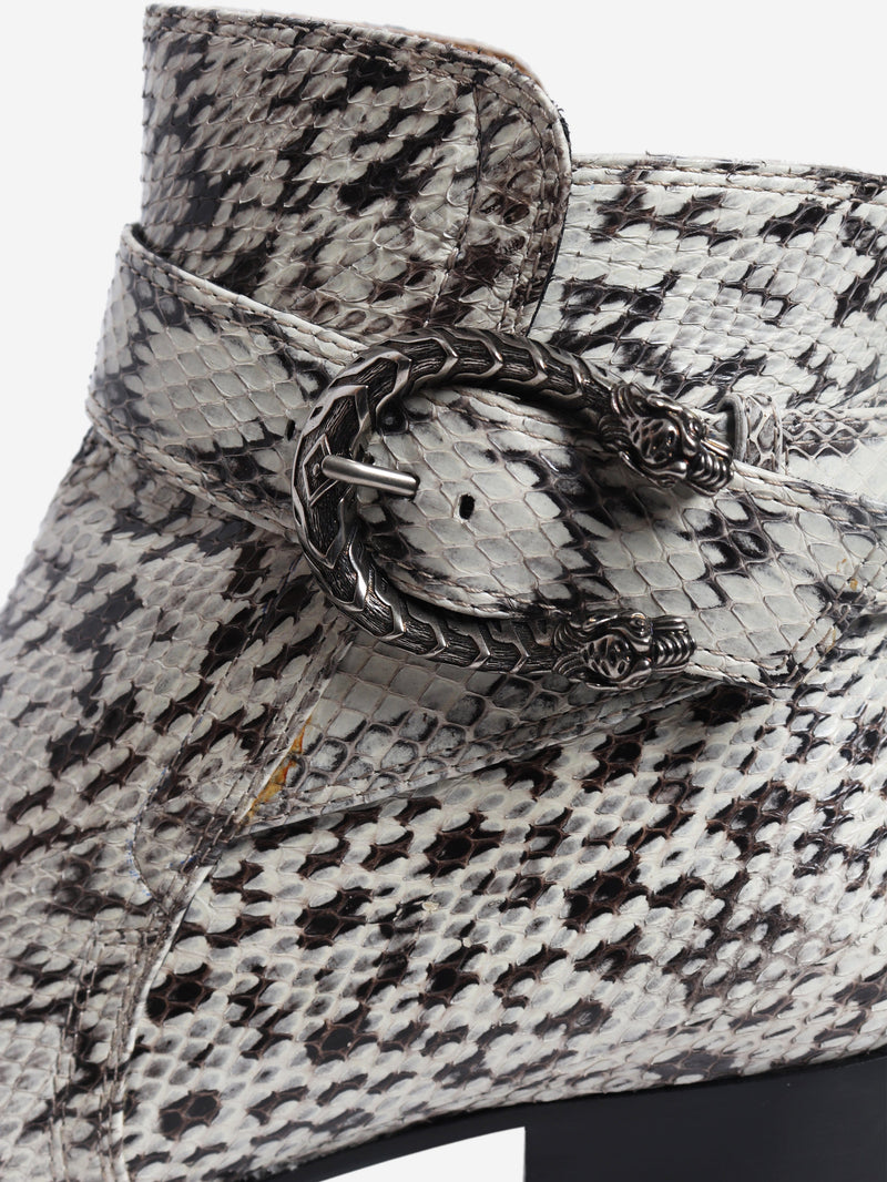 Reptile grey snake buckle detail boots - size EU 38.5 (UK 5.5) Boots Gucci 