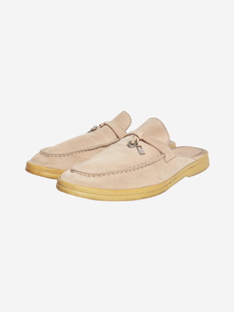 Suede biege slip on shoes - size EU 39.5 (UK 6.5) Flat Shoes Loro Piana 