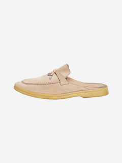Suede biege slip on shoes - size EU 39.5 (UK 6.5) Flat Shoes Loro Piana 