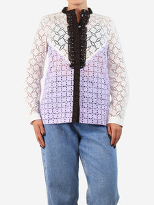 Louis Vuitton Multicolour broderie-anglaise shirt blouse - size UK 8