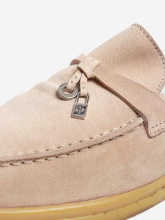 Suede biege slip on shoes - size EU 39.5 (UK 6.5) Flat Shoes Loro Piana 