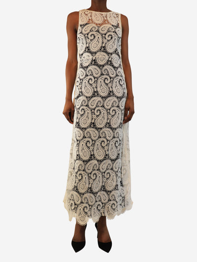 White crochet sheer maxi dress - size S Dresses Melissa Odabash 