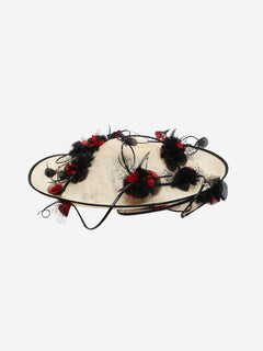 Cream and black floral-spiral fascinator Hats Vivien Sheriff 