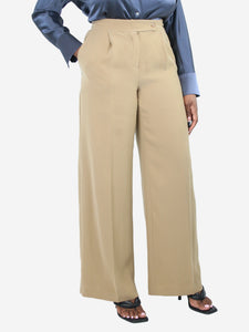 Tot Hom Brown wide-leg tailored trousers - size UK 14