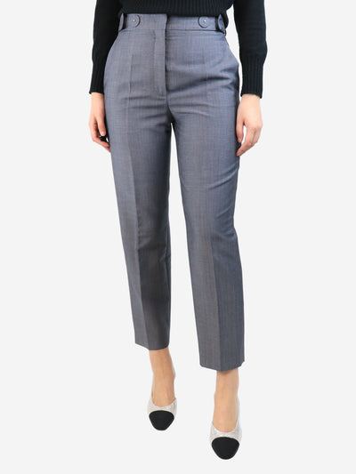 Grey wool-blend trousers - size UK 8 Trousers Prada 